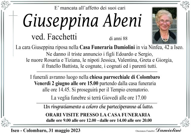 Sig.ra Giuseppina Abeni