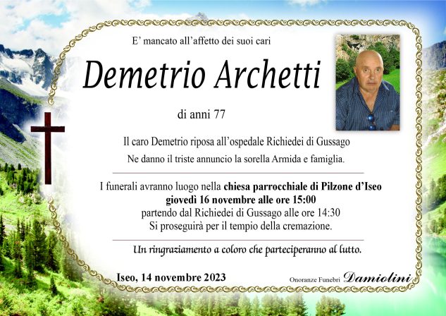 Sig. Demetrio Archetti