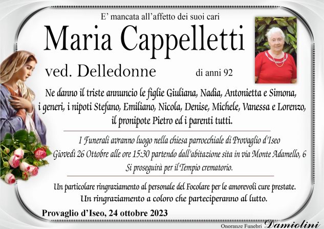 Sig.ra Maria Cappelletti