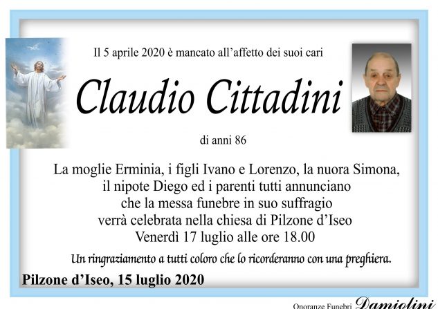 Messa in suffragio per Claudio Cittadini