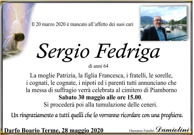 Messa in onore di Sergio Fedriga