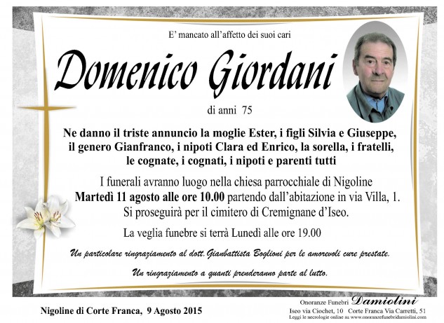 Sig. Domenico Giordani