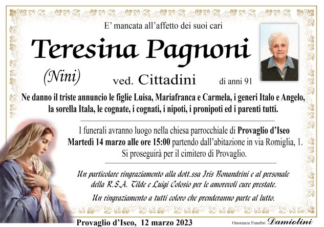 Sig.ra Teresina Pagnoni