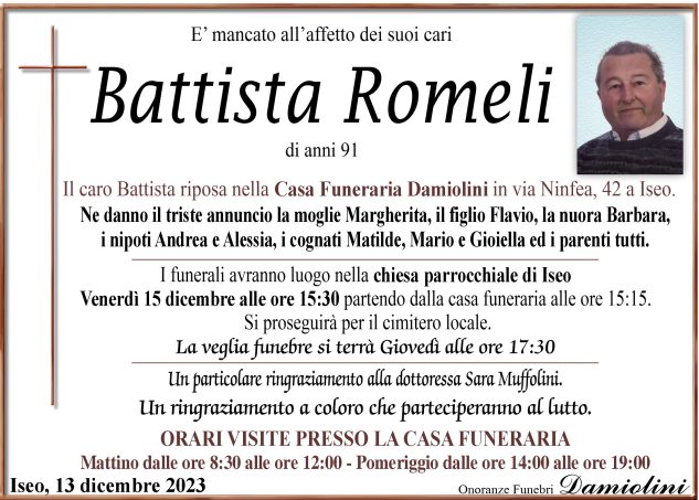 Sig. Battista Romeli