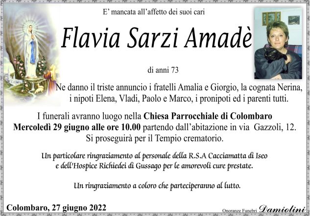 Sig.ra Flavia Sarzi Amadè